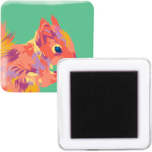 Magnet na ledničku se špendlíkem MagBadge Square, bílá