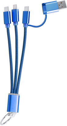 USB nabíjecí kabel s přívěškem na klíče Rashort, modrá