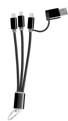 USB nabíjecí kabel s přívěškem na klíče Rashort, černá