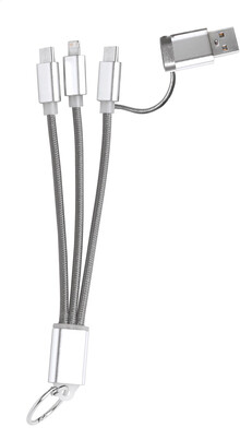 USB nabíjecí kabel s přívěškem na klíče Rashort, šedá