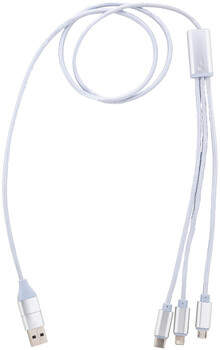 USB nabíjecí kabel Ralong, stříbrná