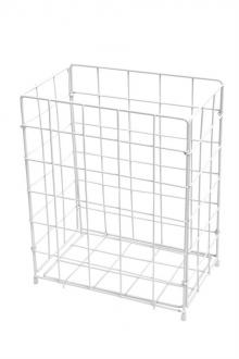 Drátěný odpadkový koš 30 l, skládací, bílý