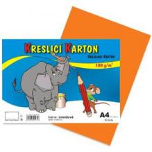 KRESLÍCÍ KARTON A4/180g/50 listů, oranžový