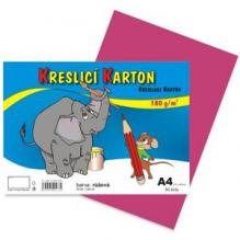 KRESLÍCÍ KARTON A4/180g/50 listů, růžový