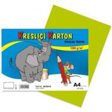 KRESLÍCÍ KARTON A4/180g/50 listů, sv.zelený