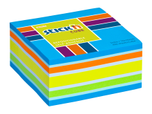 Samolepic bloek kostka Stick'n by Hopax, 76 x 76 mm, neon modr mix, 400 lstk