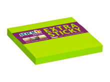Samolepic bloek Stick'n by Hopax EXTRA STICKY, 76 x 76 mm, neon zelen, 90 lstk