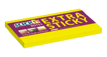 Samolepic bloek Stick'n by Hopax EXTRA STICKY, 76 x 127 mm, neon lut, 90 lstk