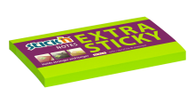 Samolepic bloek Stick'n by Hopax EXTRA STICKY, 76 x 127 mm, neon zelen, 90 lstk
