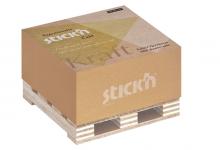 Samolepic bloek kostka Stick'n by Hopax KRAFT na paletce, 76 x 76 mm, pr. hnd, 400 lstk