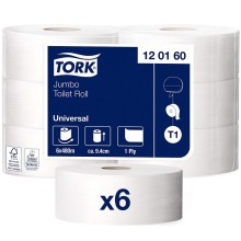 Toaletn papr Jumbo Universal Tork 120160, 1 vrstva, 2400 trk, bl, systm T1