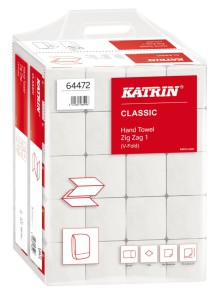 PAPÍROVÝ RUČNÍK KATRIN Z-Z 1vrstvý, bílý, 64472
