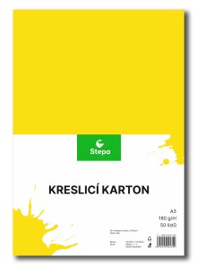 KRESLÍCÍ KARTON A3/180g/50l žlutý