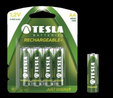 Nab�jec� baterie TESLA AA RECHARGEABLE+, tm. zelen�, 4 ks