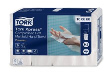 Papírový ručník Multifold Premium Tork Xpress 100888, bílé, 2 vrstvy, jemné, systém H2