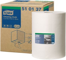Čisticí utěrka Tork 510137, jemná, 1 vrstvá, bílá, systém W1, W2