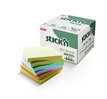 Samolepic bloek Stick'n by Hopax FSC, 76x76mm, mix pastelovch barev, 6 x 100 lstk