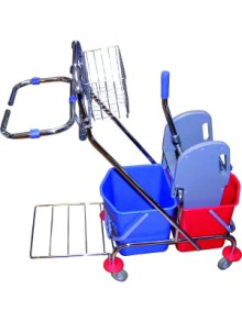 klidov vozk Ekonomy, 2 vdra, 2 x 17 l, se dmaem, s kokem, s drkem na pytle