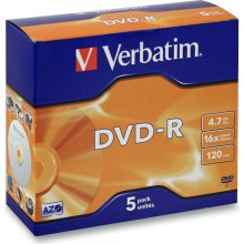 DVD-R VERBATIM 4,7 GB, 5 pack