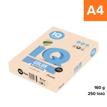 Barevn� pap�r IQ Color Pastel A4 - SA24, lososov�, 160 g, 250 list�