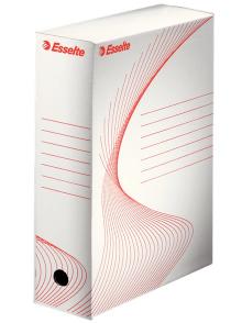 Krabice archivační Esselte Standard  A4, 10 x 35,2 x 25 cm, bílá-červená